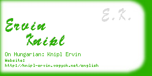 ervin knipl business card